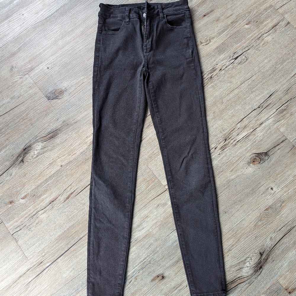 Black Hi-Rise Skinny Stretch Jeggings - Long